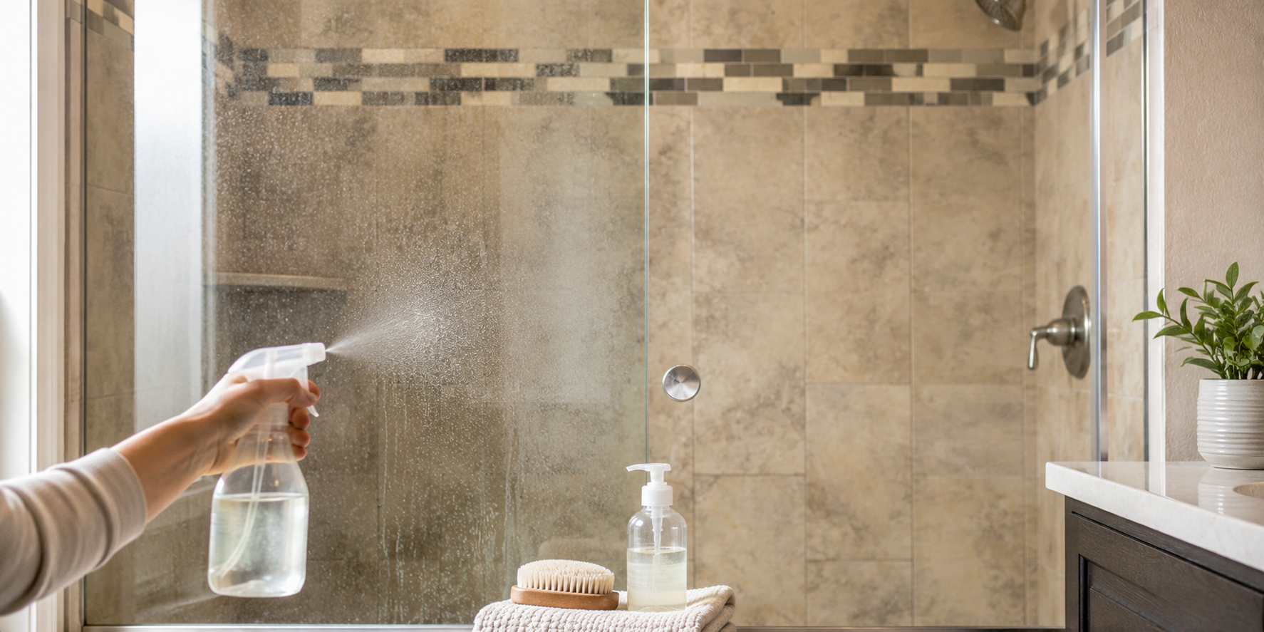 Cómo limpiar las puertas de vidrio de la ducha con Natura Ultra?